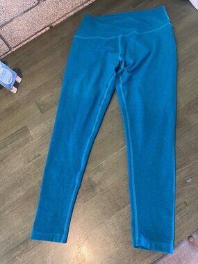 Beyond Yoga Womens Blue High-Waisted Leggings Size L Soft Stretch Fabric